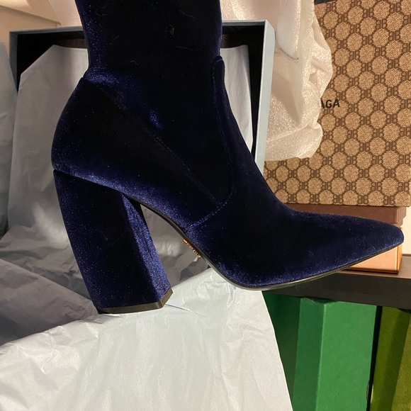 Prada Blue Velvet Boot - Picture 10 of 13